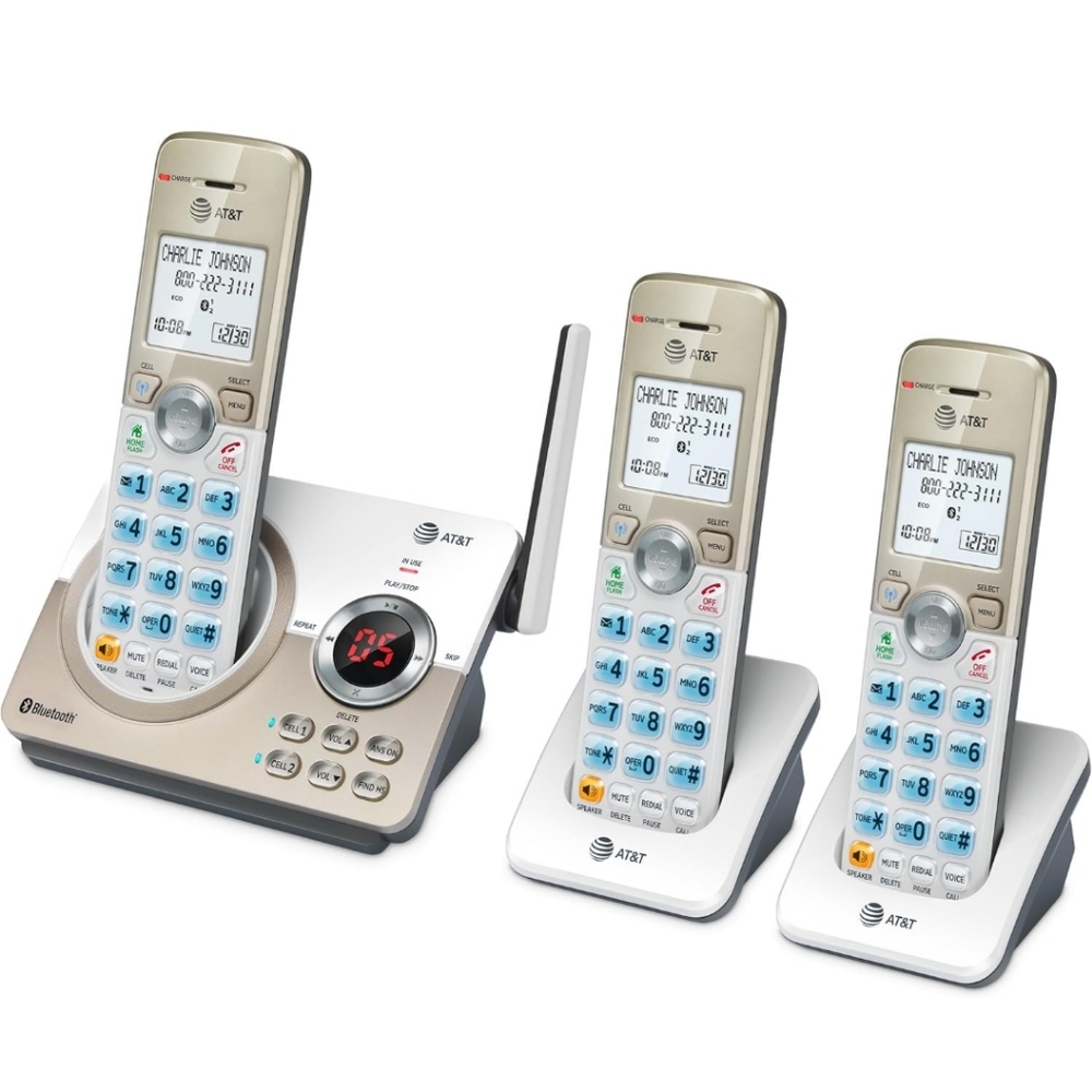 AT&T 3 Handset Answering System For Home with Connect to Cell Technology NIB